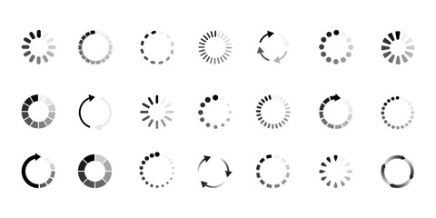 Different loading and buffering vector icon for web and app © Vik