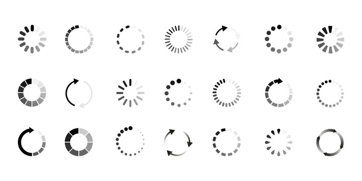 Different loading and buffering vector icon for web and app