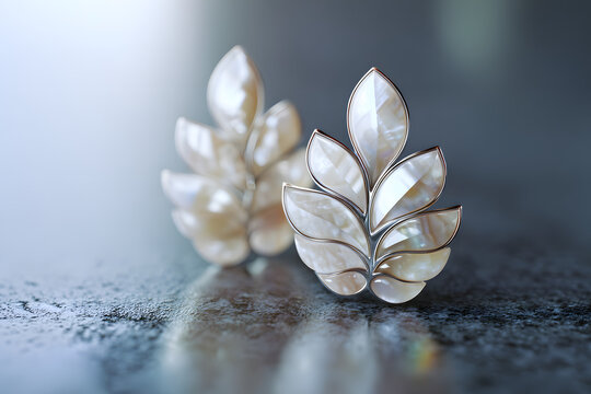 boucles d'oreilles or et nacre