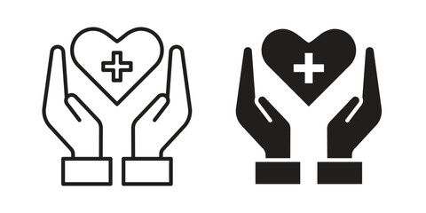 Health insurance icon. Linear icon collection. Editable stroke. Vector illustrations