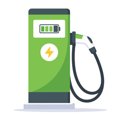 Electric vehicle charging station with battery indicator