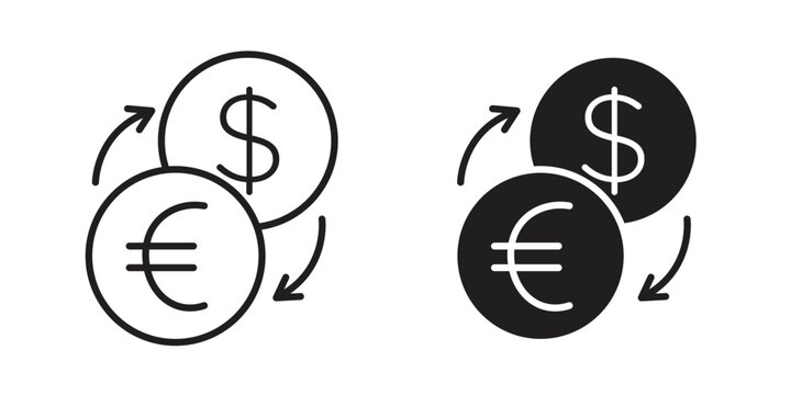 Money exchange icon. Linear icon collection. Editable stroke. Vector illustrations