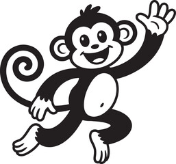 Fototapeta premium Monkey icon for design and decoration with black and white colors