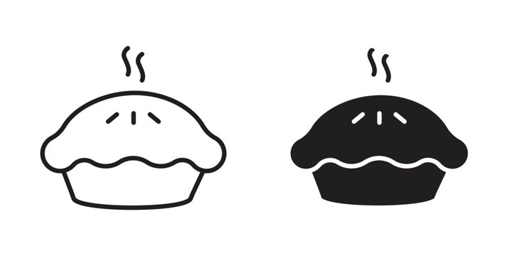 Pie icon. Linear icon collection. Editable stroke. Vector illustrations