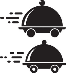 Food serving cloche on wheels fast delivery