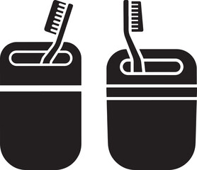 Toothbrush in cup for dental hygiene