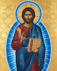 Byzantine icon style of Jesus Christ