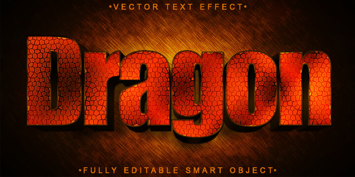 dragon text effect legend fire epic
