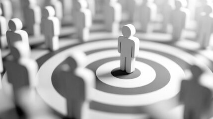 ターゲットの中心に立つ人物のコンセプトイメージ
