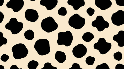 Fototapeta premium Abstract pattern of black spots on a light beige background