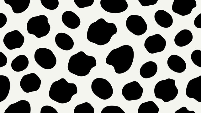 Abstract pattern of irregular black spots on a white background
