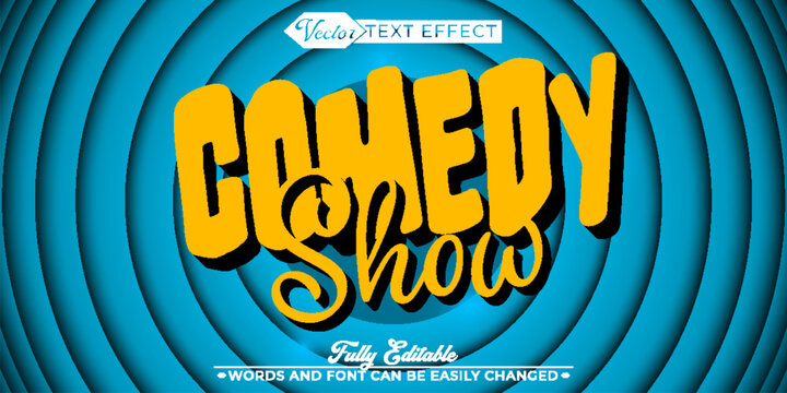  Comedy Show Standup Humor Stage Vector Fully Editable Smart Object Text Effect