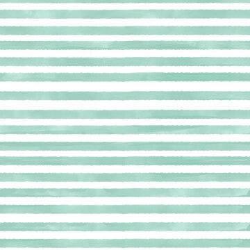 Seamless watercolor pattern of green stripes. Hand-painted in an abstract style. Perfect for textiles, packaging, backgrounds, stationery, and wrapping paper.