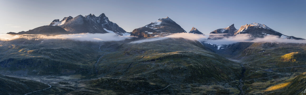 Hurrungane Massiv vom Nosafjellet, Jotunheimen Nationalpark, Vestland, Norwegen