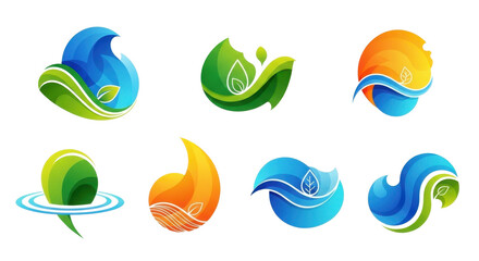 Fototapeta premium Nature Element Logos Set