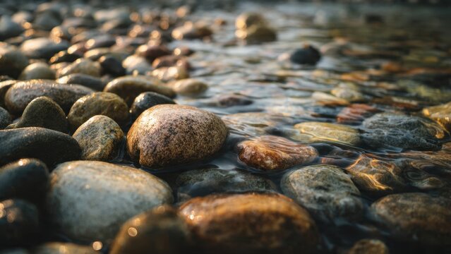 River rocks in water