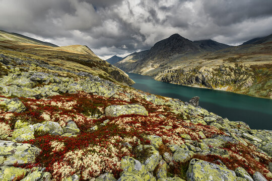 Rondvatnet, Rondslottet, Rondane Nationalpark, Oppland, Norwegen