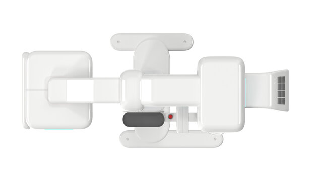 Top view of modern dental CBCT and panoramic X-ray machine for diagnostics