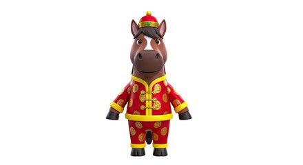 Cartoon Horse in Chinese Traditional Attire
