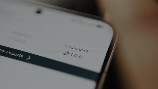 Financial account interface showing a zero balance, 0.00 US dollars