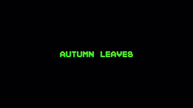 Autumn Leaves 8 Bit Pixel Text Animation Retro Video Game Graphic 4k video animation seamless loop
