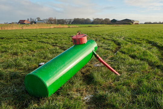 A huge homemade carbide cannon. Carbide shooting or carbidschieten in dutch is a tradition in the Netherlands and usually takes place on New Year's Eve. The goal is to make a loud bang