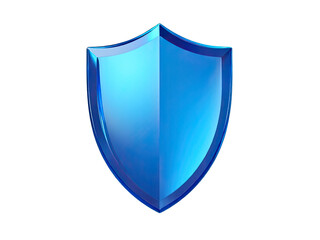 A simple illustration of a blue shield on a white background