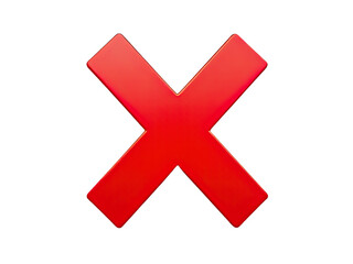 Simple icon of a red X symbol on a white background, often used for cancellation or rejection purposes