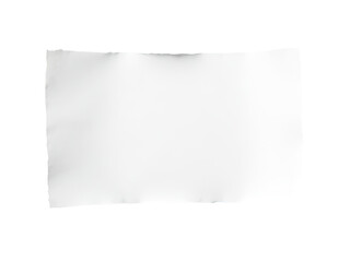 A piece of white paper with a torn corner