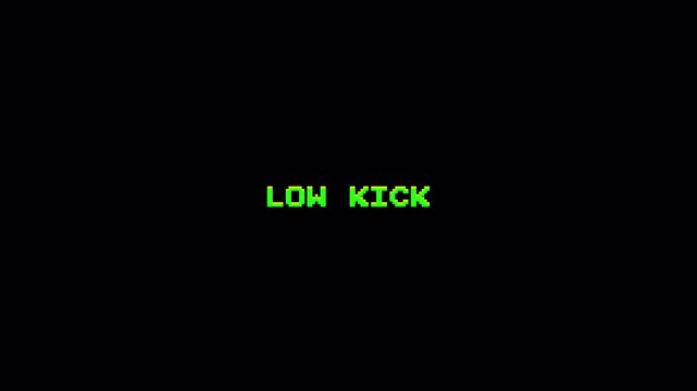 8 Bit Low Kick Text Animation Green Retro Gaming Pixel Display 4k video animation seamless loop