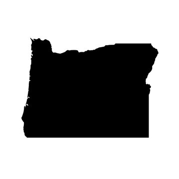 Oregon State Shape Vector in Black	