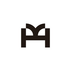 Obraz premium Letter H and V combination geometric symbol simple logo vector