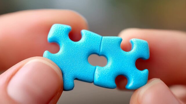 Puzzle Solution: Two puzzle pieces are held together, representing the power of unity, solutions, and teamwork in a vibrant and engaging manner.