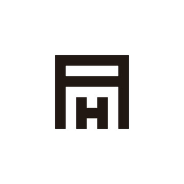 Letter A and H square geometric symbol simple logo vector