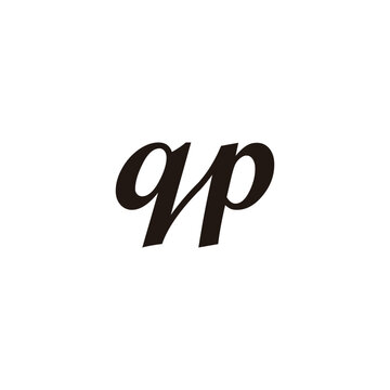 Letter qp connect geometric symbol simple logo vector