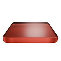 3d render empty red glass plate