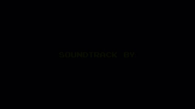 8 Bit Pixel Art Green Text Screen "Soundtrack By" Retro Gaming Animation Loop 4k video animation seamless loop