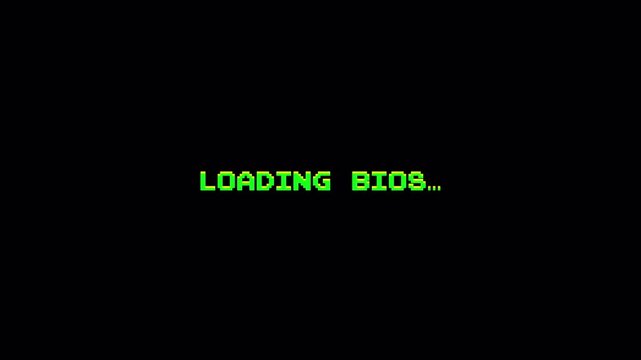 8 Bit Text BIOS Loading Screen Animation, Retro Computer System Startup Background 4k video animation seamless loop
