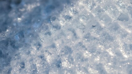 Fototapeta premium Macro shot of crystalline ice with intricate, textured patterns reflecting light