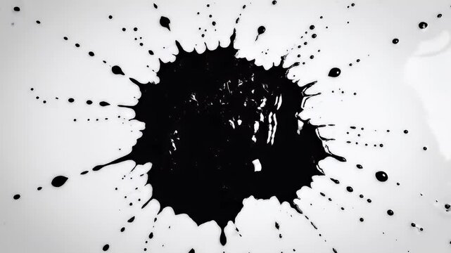 Ink Splatter on White Background