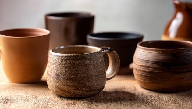 image of handcrafted ceramic mugs and tumblers