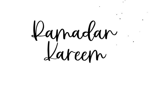 Ramadan kareem text animation in elegant cursive font on white background. Ideal for ramadanrelated social media posts, greetings, and religiousthemed designs.