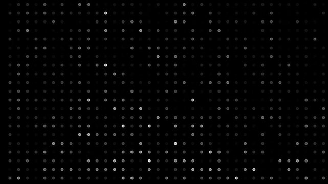 digital technology abstract animation isolated on black background, halftone dots blinking for tech related video