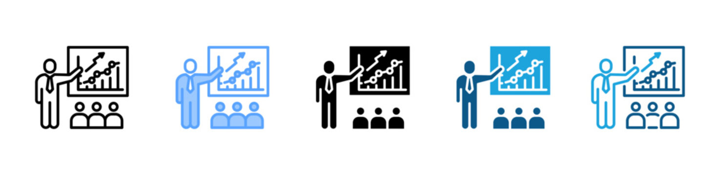 Training icon set multiple style collection