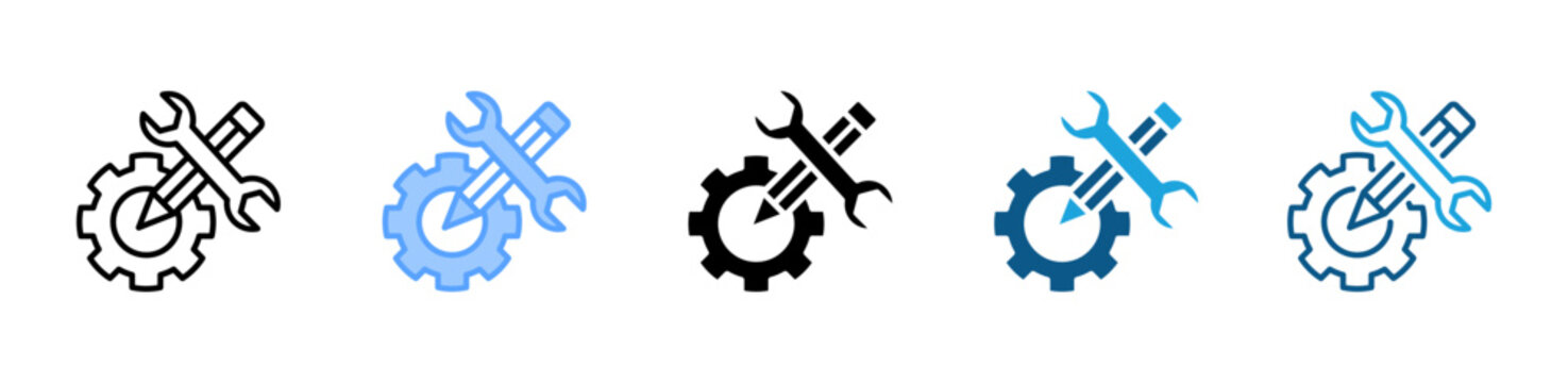 Vocational Training icon set multiple style collection