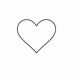Heart Icon Flat Minimal Health Care Symbol Isolated on White Background