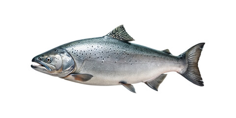Obraz premium Fresh Whole Atlantic Salmon Isolated