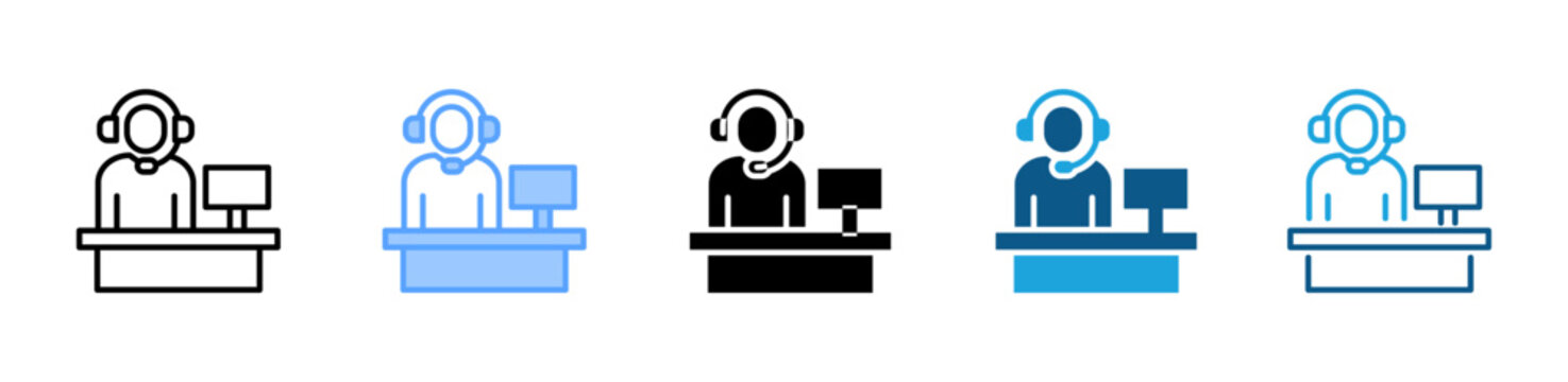 Helpdesk icon set multiple style collection