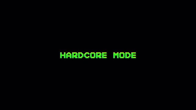 8 Bit Text Hardcore Mode Retro Pixel Animation Screen Interface 4k video animation seamless loop