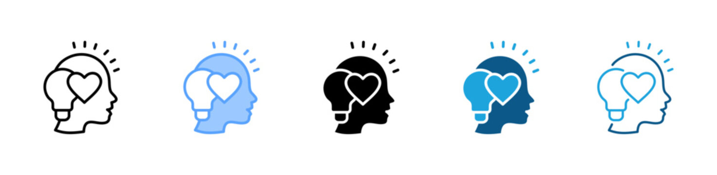 Emotional Intelligence icon set multiple style collection